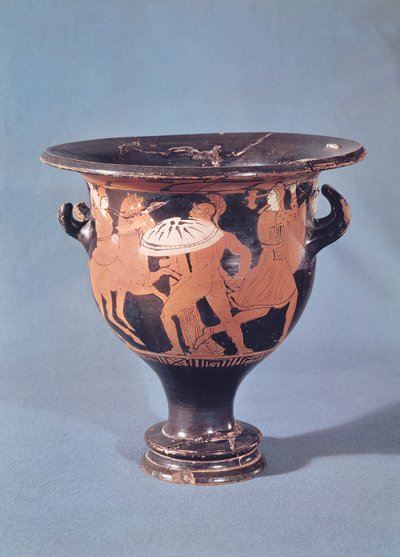 Der Kertch-Krater, der einen Hopliten zeigt, der gegen zwei Amazonen kämpft (Keramik) von Greek